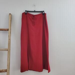 New York & Company Maroon Lightweight Long Linen Circle Skirt Size 14
